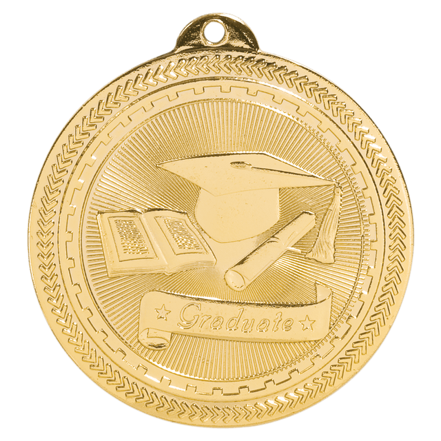 Bright Gold 2" Graduate Laserable BriteLazer Medal