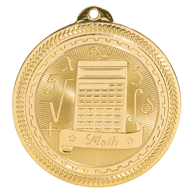 Bright Gold 2" Math Laserable BriteLazer Medal