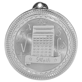 Bright Silver 2" Math Laserable BriteLazer Medal