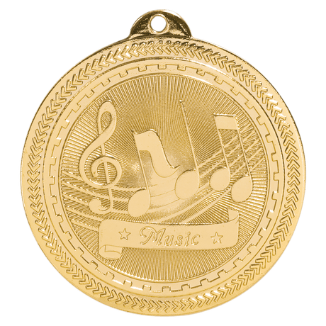 Bright Gold 2" Music Laserable BriteLazer Medal
