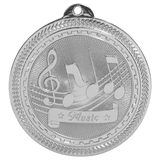 Bright Silver 2" Music Laserable BriteLazer Medal