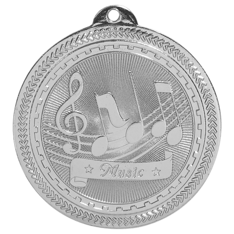 Bright Silver 2" Music Laserable BriteLazer Medal