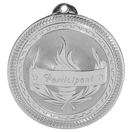 Bright Silver 2" Participant Laserable BriteLazer Medal