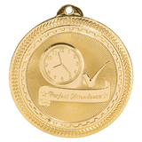 Bright Gold 2" Perfect Attendance Laserable BriteLazer Medal