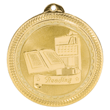 Bright Gold 2" Reading Laserable BriteLazer Medal