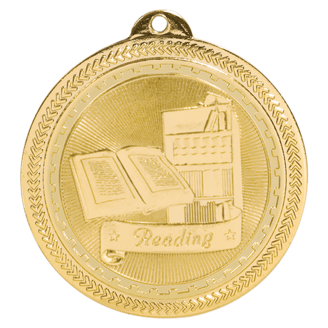 Bright Gold 2" Reading Laserable BriteLazer Medal
