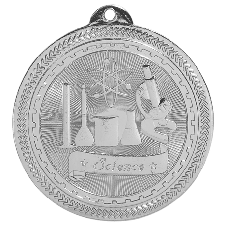 Bright Silver 2" Science Laserable BriteLazer Medal