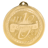 Bright Gold 2" Spelling Laserable BriteLazer Medal