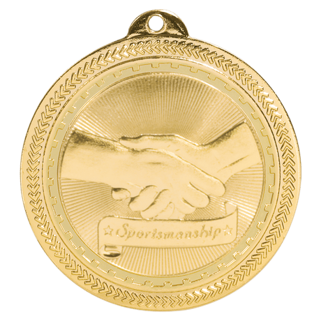 Bright Gold 2" Sportsmanship Laserable BriteLazer Medal