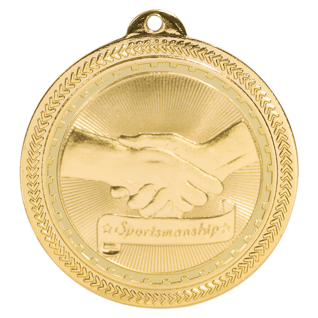 Bright Gold 2" Sportsmanship Laserable BriteLazer Medal