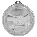 Bright Silver 2" Sportsmanship Laserable BriteLazer Medal