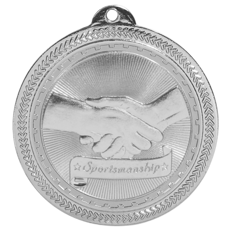 Bright Silver 2" Sportsmanship Laserable BriteLazer Medal