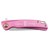 Bison River 4" Pink Every Day Carry Knife with Ball Bearing Open Mechanism