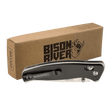 Bison River 4 1/2" Black Button Lock Folding Knife with Clip