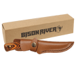 Bison River 7 3/4" Fixed Blade Wood Knife with Leather Sheath