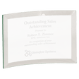 6" x 4" x 1/4" Beveled Jade Glass Crescent