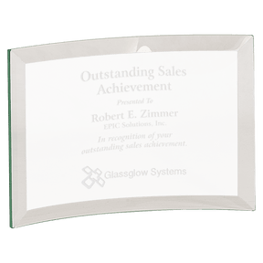 6" x 4" x 1/4" Beveled Jade Glass Crescent
