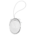 3 1/4" Clear Oval Glass Ornament with Silver String