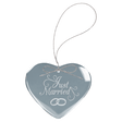 3" Clear Heart Glass Ornament with Silver String