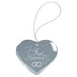 Clear Heart Glass Ornament with Silver 3" String