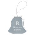 3" Clear Bell Glass Ornament with Silver String
