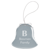 Clear Bell Glass Ornament with Silver 3" String