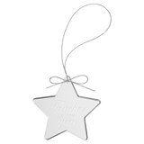 Clear Star Glass Ornament with Silver 3 1/4" String