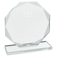 6" Octagon Clear Glass Award