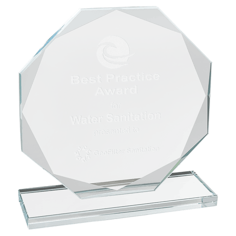 6 1/2" Octagon Clear Glass Award