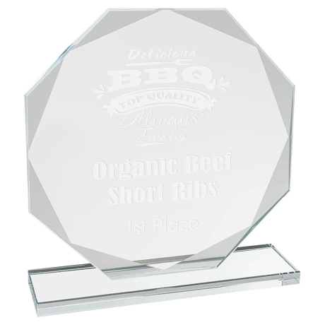 7 1/2" Octagon Clear Glass Award