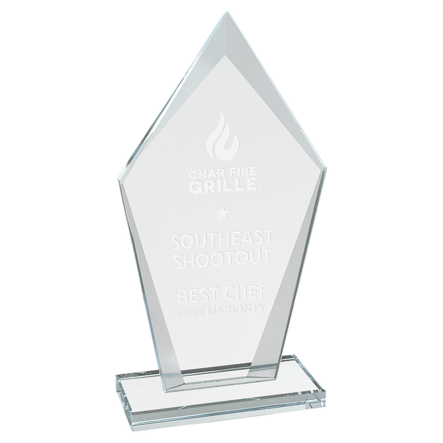 7 1/2" Diamond Clear Glass Award