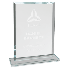 7 3/4" Rectangle Clear Glass Award