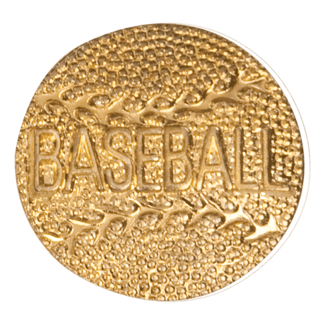 Gold Baseball Metal Chenille Letter Insignia