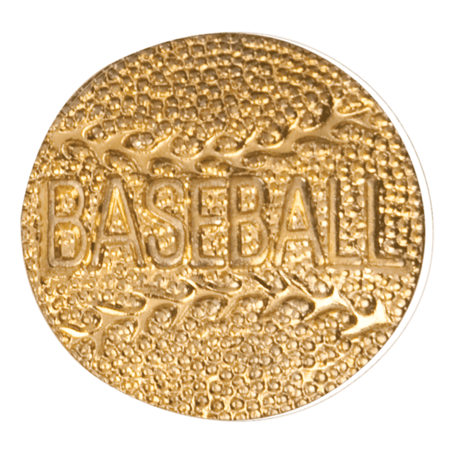 Gold Baseball Metal Chenille Letter Insignia