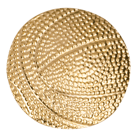 Gold Basketball Metal Chenille Letter Insignia