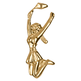 Gold Cheerleader Metal Chenille Letter Insignia
