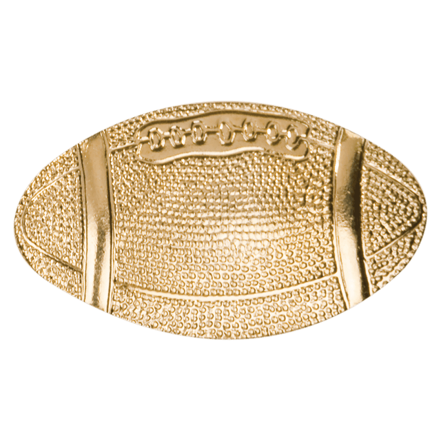 Gold Football Metal Chenille Letter Insignia
