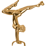 Gold Female Gymnast Metal Chenille Letter Insignia