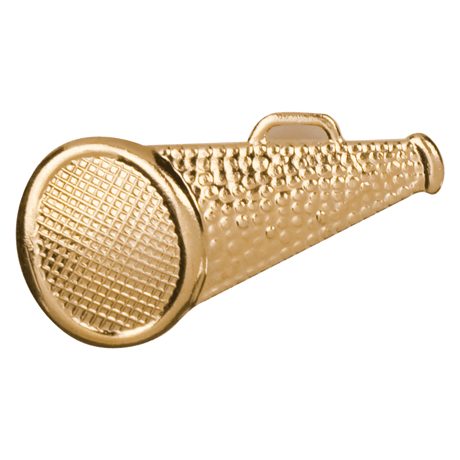 Gold Megaphone Metal Chenille Letter Insignia