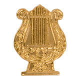 Gold Music Lyre Metal Chenille Letter Insignia