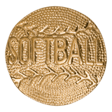 Gold Softball Metal Chenille Letter Insignia