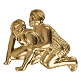 Gold Wrestling Metal Chenille Letter Insignia
