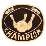 Gold Bowling Champion Ring Insert