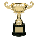 Gold 6 1/2" Completed Metal Cup Trophy on Plastic Base
