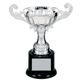 Silver 6 1/2" Completed Metal Cup Trophy on Plastic Base