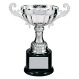 Silver 7 1/2" Completed Metal Cup Trophy on Plastic Base