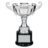 Silver 8 1/2" Completed Metal Cup Trophy on Plastic Base