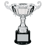 Silver 2 9 3/4" Completed Metal Cup Trophy on Plastic Base