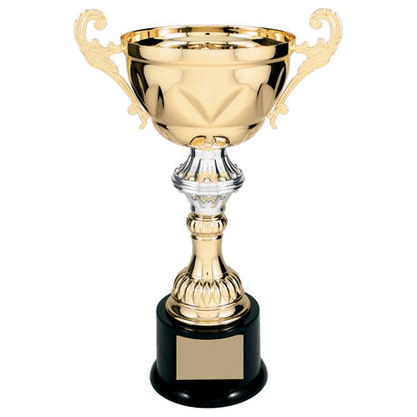 Gold 13" Completed Metal Cup Trophy on Plastic Base