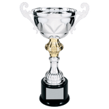 13" Completed Metal Cup Trophy on Plastic Base